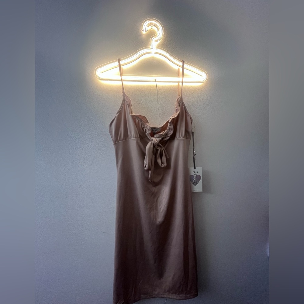 NWT IRIS Nude Pink Bodycon Dress Boutique Cocktail Mini Summer - Picture 10 of 15